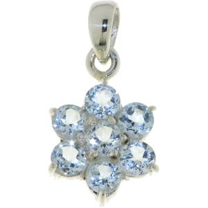 SilverGems Zilveren hanger met Blauwe Topaas edelstenen