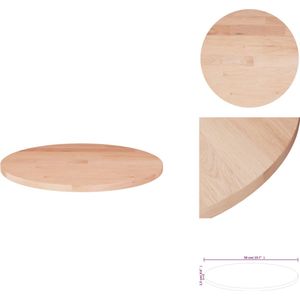 vidaXL Tafelblad - Tafelbladen - Houten Tafelblad - Blad - Tafelblad rond Ø50x1,5 cm onbehandeld massief eikenhout