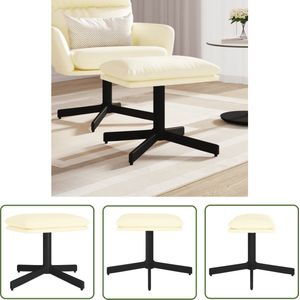 The Living Store Voetenbank 60x60x36 cm kunstleer crèmekleurig - Voetenbank - Voetenbankjes - Relaxstoel - Lounge Stoel - Kunstleder Meubilair