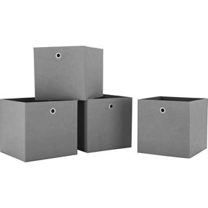 Set van 4 vierkanten dozen + deksel Set of 4 Squares Plus Boxes - Grey