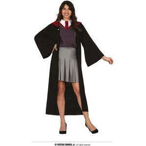 Guirca - Harry Potter Kostuum - Student Van De Rode Tovenaarsgriffel - Vrouw - Zwart, Grijs - Maat 42-44 - Halloween - Verkleedkleding