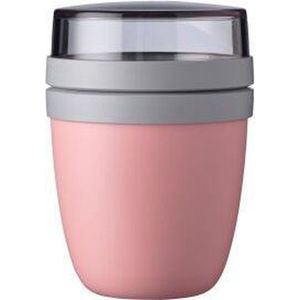 Mepal Lunchpot mini – 300 ml + 120 ml – Yoghurt en Muesli beker to go – Ellipse – Nordic pink