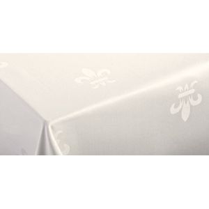 Tafelkleed Franse lelie ivoor 140 rond (Hotelkwaliteit: 250 gr/m2) - damast - geweven - off white
