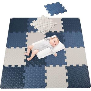 Puzzelmatten voor baby's, 18 delen, schuimstofmat, speelmat, vloerbeschermingsmat voor baby's, kinderen, 30 x 30 x 1,2 cm, 1,6 m² grote yogamat
