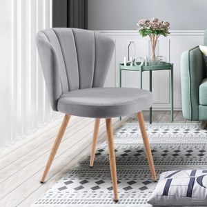 Instinct® stoelen set van 2 - fluwelen - woonkamer stoel - shell stijl rugleuning - gestoffeerde stoel - vintage