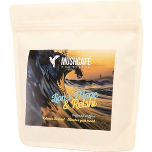Mushcafé Lion's Mane en Reishi Koffie - 200 gram - Bio - Verbetering in concentratievermogen en leervermogen - Filterkoffie met paddenstoel - Mushroom coffee