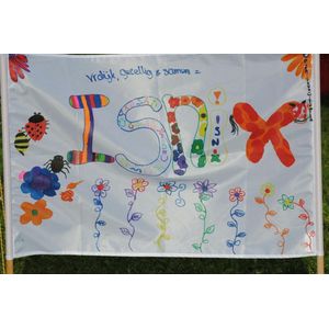 Spandoek wit 60x180cm | met D ringen