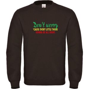 Sweater Zwart XXL - Don't worry - soBAD. | Sweater unisex | Sweater mannen | Sweater dames | Voetbal