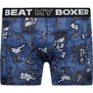 Beat My Boxer Heren Boxershort - Elastisch Katoen - Print Pirates - Maat XXL