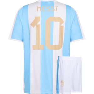 Argentinie Voetbaltenue Messi - Messi Tenue Thuis - Voetbaltenue Kinderen - Shirt en Broekje - Jongens en Meisjes -eren Volwassenen - Heren en Dames-M