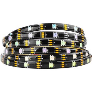 LED Strip Eco RGB 5050SMD - Programmeerbare 5 m - 30 Pixels Per Meter - 150 Pixels Totaal - Flexibele Zwarte PCB - Alle Kleuren Pixel Strip - Droomachtig Verlichtingseffect - Energieklasse G