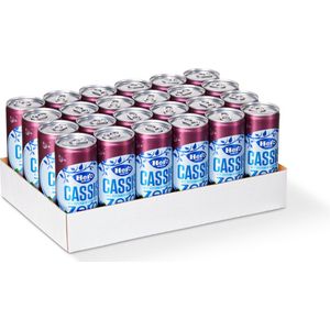 Hero Cassis Zero Frisdrank Blikjes - The Original - Gemaakt van Zwarte Bessen - Handige Tray - 24 x 250ml