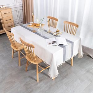 Tafelkleed linnen katoenen tafelkleed wasbaar elegant tafellinnen rechthoekig tafelkleed 140 x 240 cm voor thuis keuken eettafel decoratie