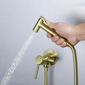 Messing Handheld Bidet Sproeier - Hygiënische Douche voor Toilet met Warm en Koud Water - Draagbare Bidet Kraan - Toiletaccessoires, Persoonlijke Hygiëne, Bidets