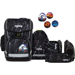 ergobag Schooltas Schooltas accessoires Reflex Glow-Edition Cubo Light Set 6-delig Super ReflektBär Zwart