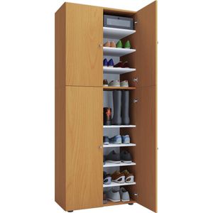 Lona XXL Schoenenkast 4 deuren Beuken decor.