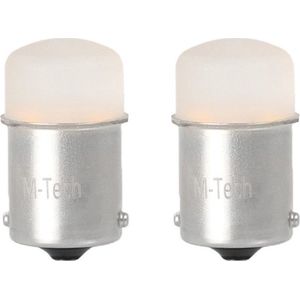 BA15S - 1156 - autolamp set - geel | R5W - R10W - 5007 - 2x 9-SMD LED | 3 Watt - 12V DC