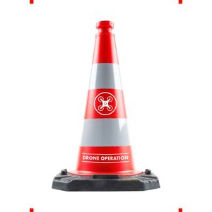 Reflecterende Drone Verkeerskegel 50 CM (EN)