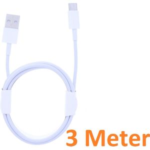 3 Meter Geschikt voor: USB C Usb kabel naar USB 2.0 A Male kabel Geschikt voor: Oppo / OnePlus / Motorola / Samsung / Huawei / Sony / Nintendo Switch / Playstation 5 Game Controller PS5 - Wit