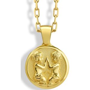 Gemini ketting met hanger voor verjaardagscadeau ideeën Gold Polished 20 inches