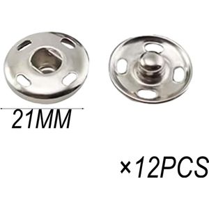 Snap Buttons, 12 Sets Drukknopen, Patch Drukknoppen, 21mm Metalen Drukknopen, voor DIY, Craft, Reparation