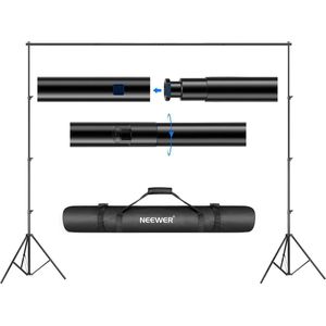 Neewer® - Achtergrond Ondersteuningssysteem 2.6M x 3M / 8.5ft x 10ft Set met Draagtas voor Achtergronddoeken, Papier en Canvas - Sterke Ondersteuning voor Fotografie en Video - Handig Draagbaar Ontwerp