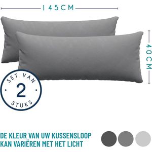 Taie Pillow 40x145 cm (veel 2) 100% katoenen trui 150 gsm - anthraciet - kussensloop 40 x 145 katoen - resistent en hypoallergeen kussendeksel voor kussen