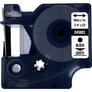 DULA Dymo D1 45803 - S0720830 - Compatible label tape - 1 lettertape - Zwart op wit - 19mm x 7m