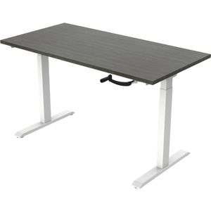 Office Hero® Cosmic Slinger- Zit sta bureau in hoogte verstelbaar wit frame - Game bureau - Computertafel - Werktafel - 120x80 - Logan eik