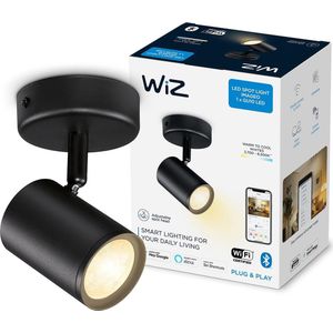 WiZ Imageo Opbouwspot- Slimme LED-Verlichting - Warm- tot Koelwit Licht - GU10 - Zwart - 1x 5W - WiFi