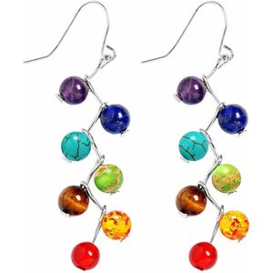 Fako Bijoux® - Oorbellen - Chakra Reiki - Multicolour 1