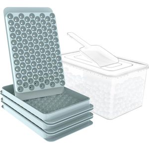 Flow Gemakkelijk te vullen ijsblokjesbakjes met deksel stapelbaar grote capaciteit van 14 blokjes - Set van 2 Ice cube tray