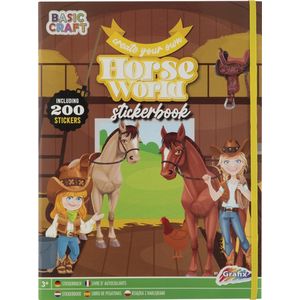 Grafix Create your own Paarden Wereld  Stickerboek - 200 stickers - activiteitenboek voor meisjes - Doeboek - Opdrachten Boekje - Sinterklaas cadeau