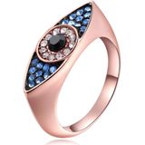 Dames Ring Boze Oog Rose kleurig van met Zirkonia-18mm