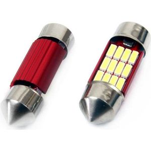 Dome - 31MM LED - CANBUS - 12SMD - 4014 - 12/24V - 2 stuks - Wit