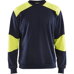 Blaklader Vlamvertragend sweatshirt 3458-1762 - Marine/High Vis Geel - XXXL