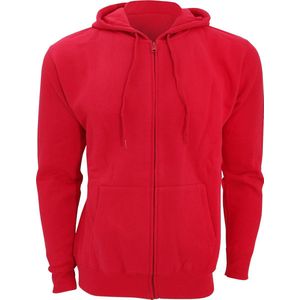 SOLS Heren Zeven Volle Zip Hooded Sweatshirt / Hoodie (Rood)