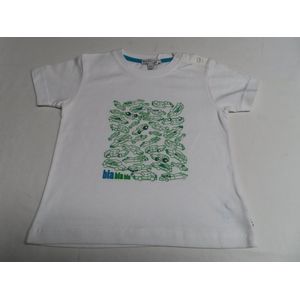 T shirt - Korte mouwen - Jongens - Wit - Groene auto's - 2jaar 92