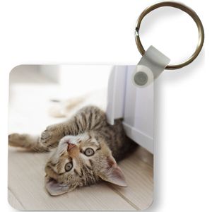 Sleutelhanger - Kitten - Zon - Bruin - Meisjes - Kinderen - Jongens - Kindje - Plastic - Rond - Uitdeelcadeautjes