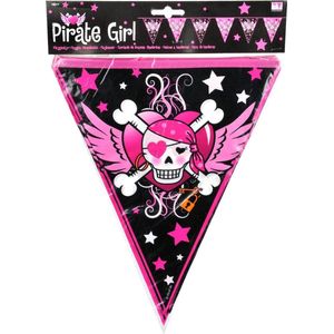 Vlaggenlijn Pink Pirate Girl - 10 meter