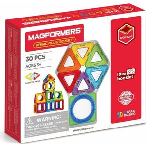 Magformers Basic Plus Set- bouwset 30 stuks- magnetisch speelgoed- speelgoed 3,4,5,6,7 jaar jongens en meisjes– Montessori speelgoed- educatief speelgoed- constructie speelgoed