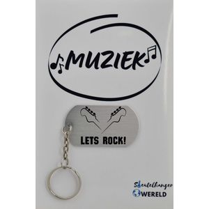 gitaar Sleutelhanger inclusief kaart - gitaar cadeau - gitaar - Leuk kado voor je vriend om te geven - 2.9 x 5.4CM