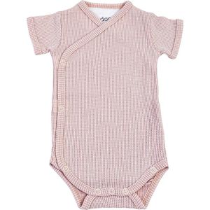 Lodger - Baby Kruippakje Maat 62 - Romper korte mouw - Luchtig katoen - Handige overslag - Roze