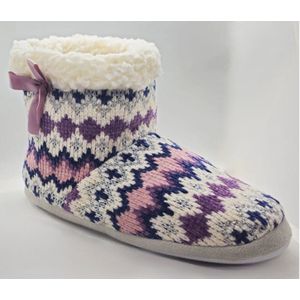 Sara Shop - Pantoffels dames - Sloffen - Gevoerde dames pantoffels - Texelse Wollen sloffen - pantoffels meisjes -Warme Winter Pantoffels - Warme Huis Laarzen - Thuis Boots - Maat 36