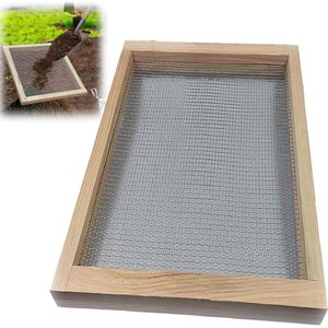 Grondzeef voor tuinieren - Handheld zeef voor compost - 1 stuk - Hout - 50x44 cm