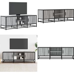 vidaXL Tv-meubel 120x35x41 cm bewerkt hout metaal grijs sonoma eiken - Tv-meubel - Tv-meubelen - Tv Kast - Opbergkast