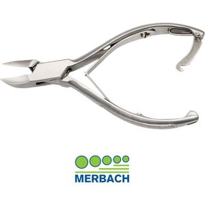 Merbach pedicuretang, gebogen snijvlak, dubbele veer met slot, 14 CM- 3 x 1 stuks voordeelverpakking