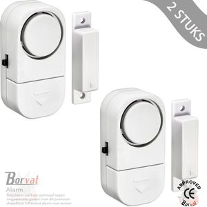 Borvat® - Premium Draadloos Infrarood Alarm Met Sensor - Infrarood Alarm Voor Ramen en Deuren - Huis Beveiligen - 2 Stuk