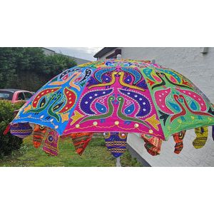 Kleurrijke geborduurde India parasol ( snail)