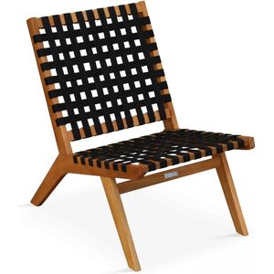 Oviala - Ontspannende houten relaxfauteuil in zwart eucalyptushout